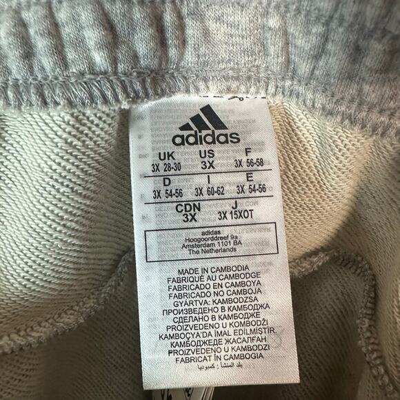 Adidas womens drawstring shorts jersey knit gray USA activewear casual plus size - Picture 4 of 12